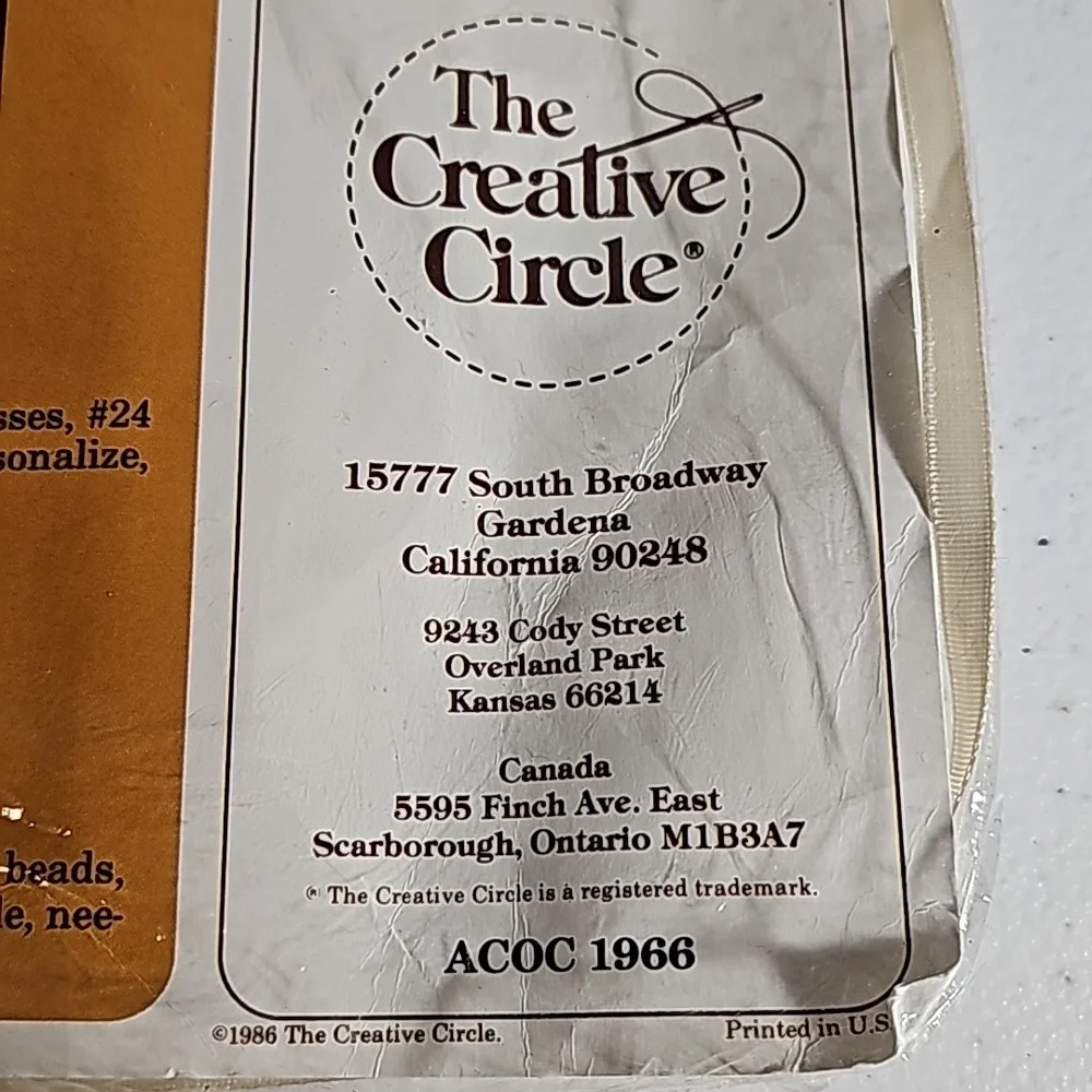 The Creative Circle Vintage Kit # 1966 Lilacs & Lace Cornucopia Sealed Kit NEW